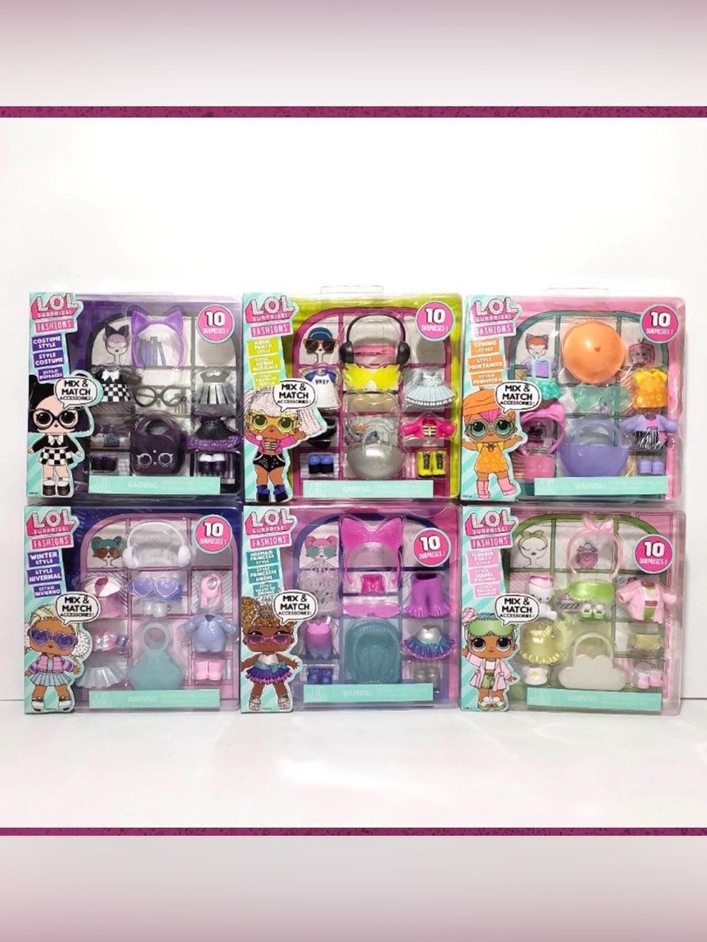 🆕 6 LOL Surprise Fashion Style Packs - Mix & Match Doll Clothes Outfits